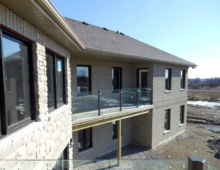 10mm clear tempered glass
commercial brown posts
brushed nickel glass clamps Handrails