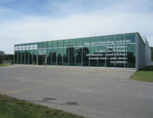 Our own Building
2500 series curtainwall
evergreen triple pane tempered thermalpanes with low "E" on 2 inner lites
matching spandrel panels at top
custom vertical caps
structural silicone horizontal joints Trenton Glass and Windows Ltd.